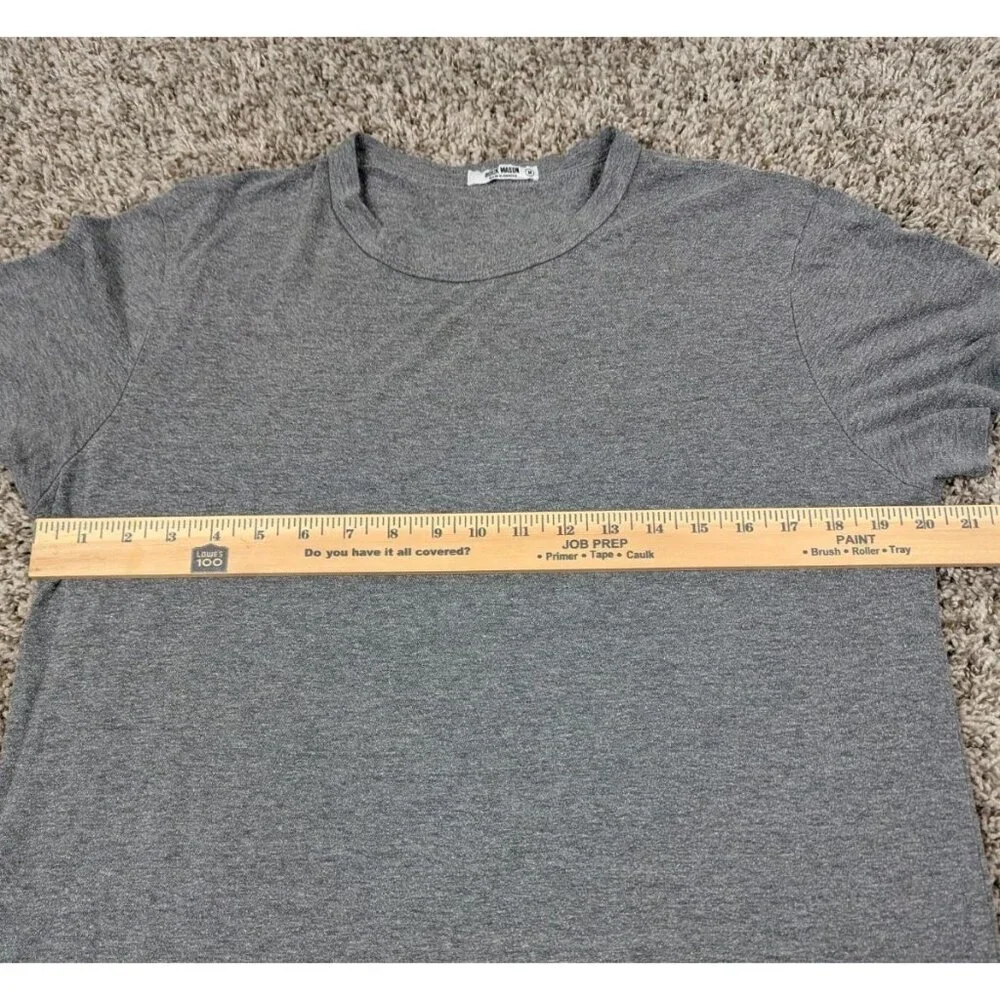 Buck Mason T-Shirt Mens Medium Gray Curved Hem Made In USA Tee Cotton Blend - Picture 7 of 8